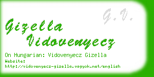 gizella vidovenyecz business card